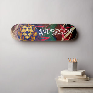 Skateboard Personalized Graffiti Lion
