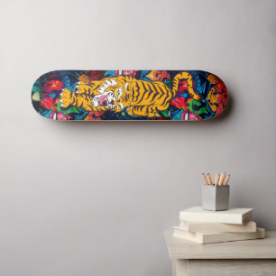 Skateboard Personalized Graffiti Orange Tiger