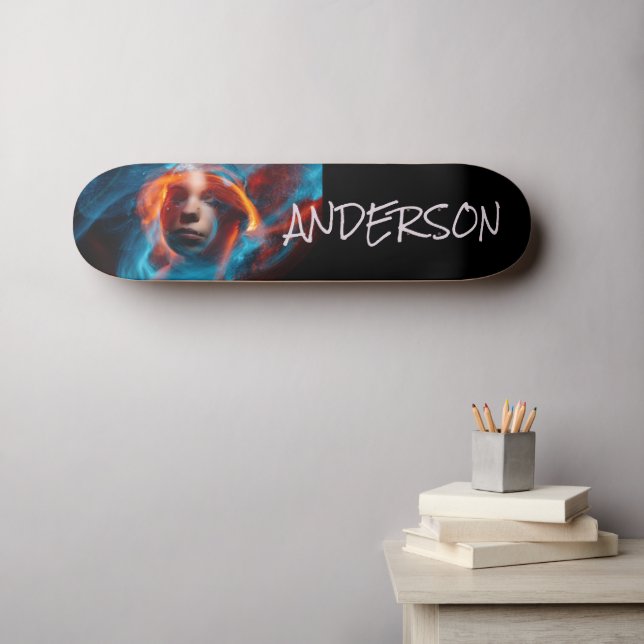 Skateboard Personalized Modern Mystery Space Girl (Wall Art (Horz))