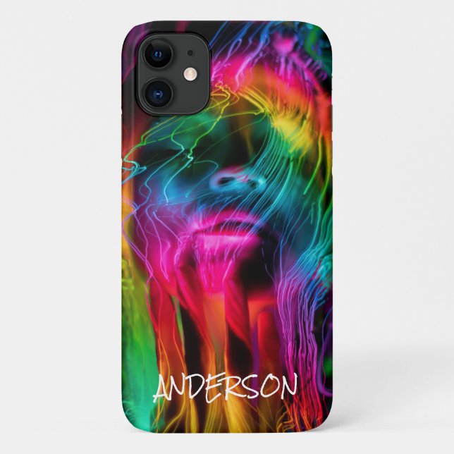 Skateboard Personalized Modern  Rainbow lady  Case-Mate iPhone Case (Back)