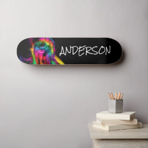 Skateboard Personalized Modern rainbow lips 2