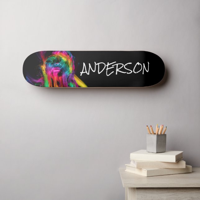Skateboard Personalized Modern rainbow lips 2 (Wall Art (Horz))