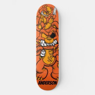 Skateboard Personalized Orange Attack  Teddies 