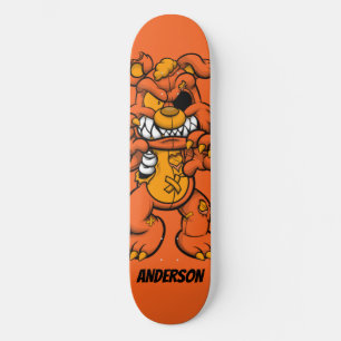 Skateboard Personalized Orange Ted Zombie