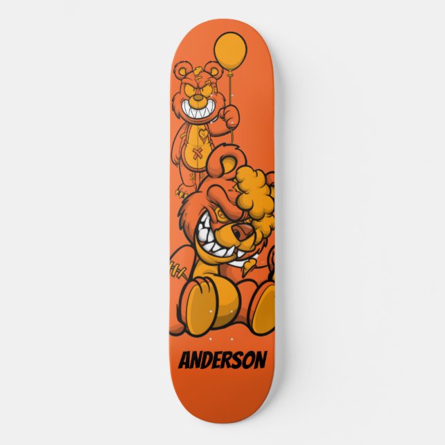 Skateboard Personalized Orange Teddies  (Front)