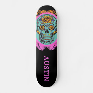 Skateboard Personalized Sugar Skull