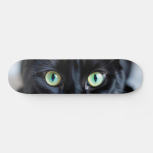 Skateboard Personnalisé Black Cat Eyes Kitty Pet Photo Patina