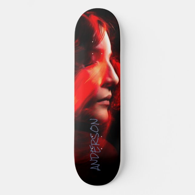 Skateboard Personnalisé Black Orange Dame (Recto)