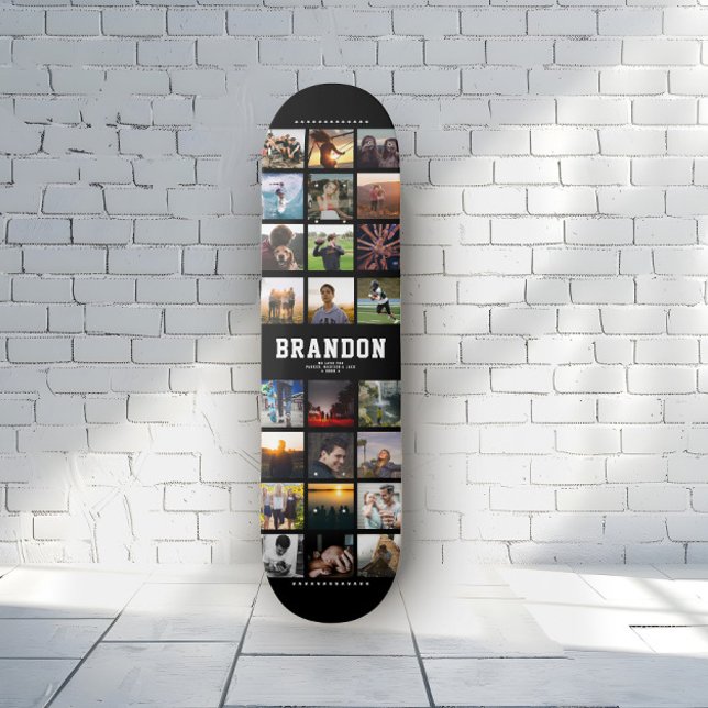 Skateboard Personnalisé Nom Cool Instagram tendance Collage p (Créateur téléchargé)