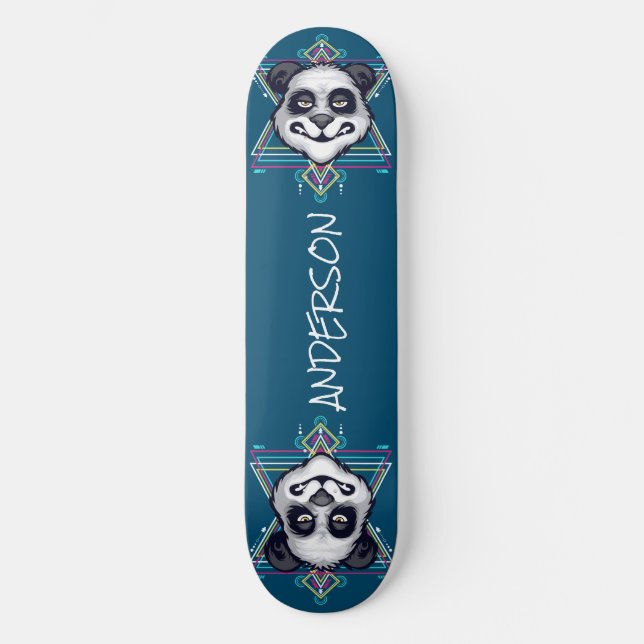 skateboard Personnalisé Panda Head Sacré Géométrie (Recto)