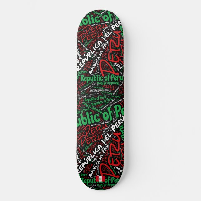 Skateboard Peru National Pride Wordcloud (Recto)