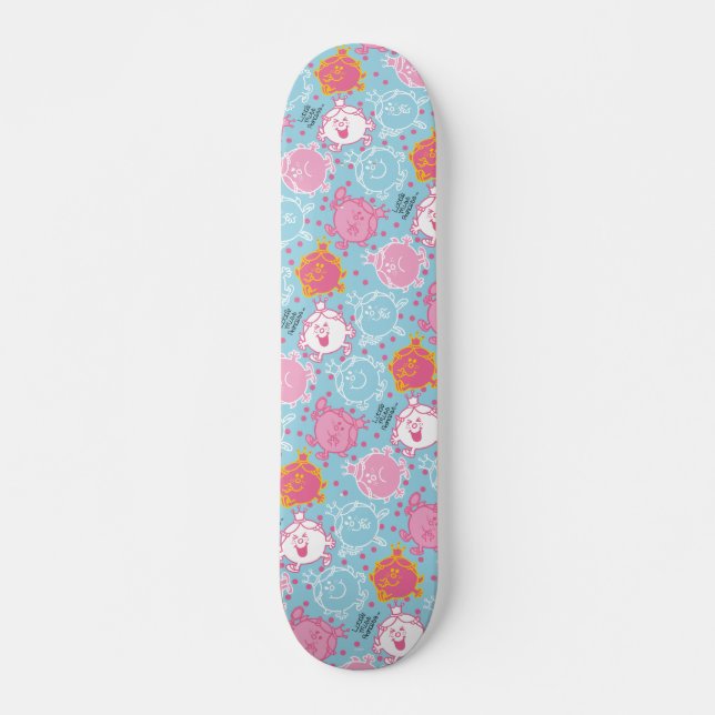 Skateboard Petite Mlle Princesse | Joli Motif rose et bleu (Devant)
