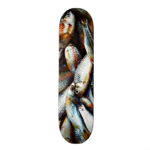Skateboard Petits poissons blancs