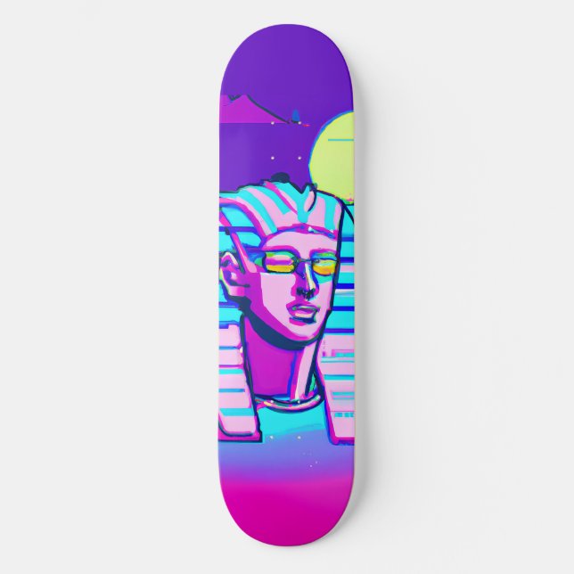 Skateboard Pharaon Synthwave (Recto)