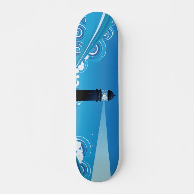 Skateboard Phare Art nouveau dans la mer (Devant)