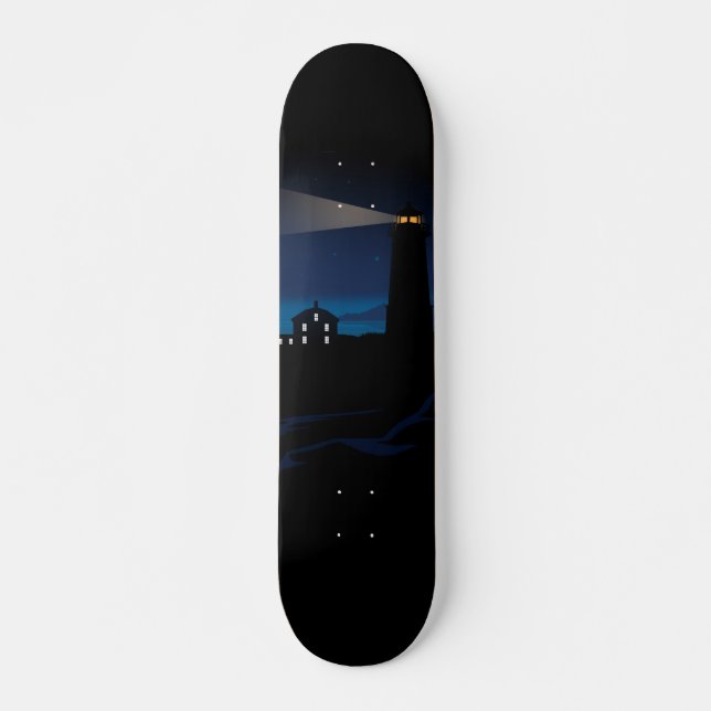 Skateboard Phare - Nuit (Devant)