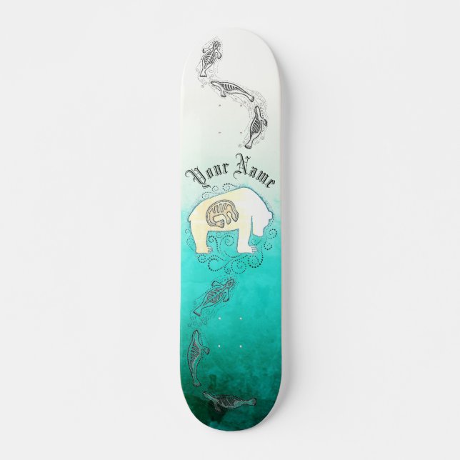 Skateboard Phoques inuit personnalisés et ours polaire (Devant)