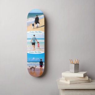 Skateboard Photo personnalisée Collage Texte Patinage Vos Pho