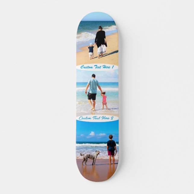 Skateboard Photo personnalisée Collage Texte Patinage Vos Pho (Devant)