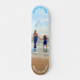 Skateboard Photo personnalisée Texte Patinage Votre famille P