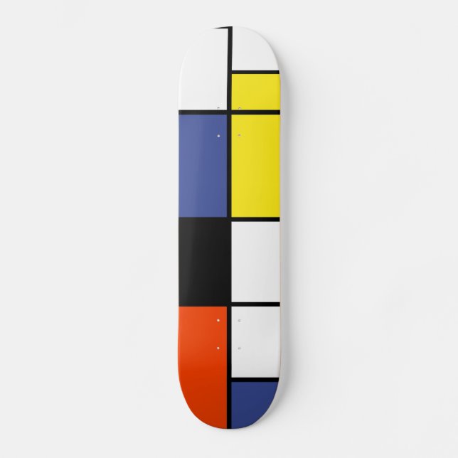 Skateboard Piet Mondrian Composition A - Art Moderne Abstrait (Recto)