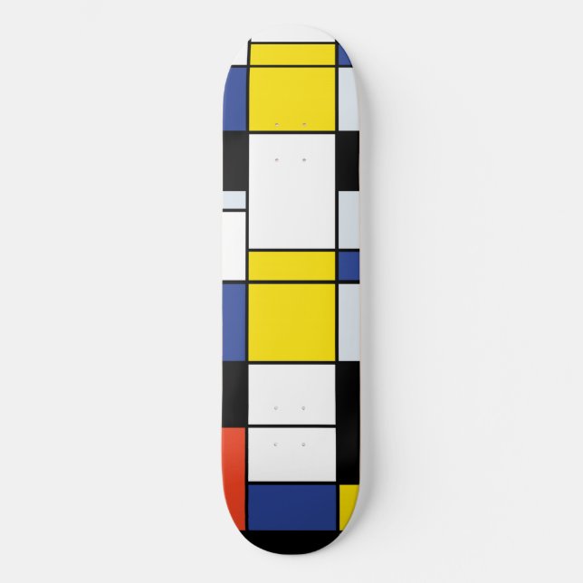 Skateboard Piet Mondrian Composition A - Art Moderne Abstrait (Recto)