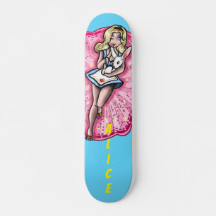 Skateboard Pin-up Alice