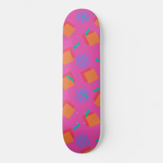 Skateboard Pink 80 s Memphis Design Geometric Shapes