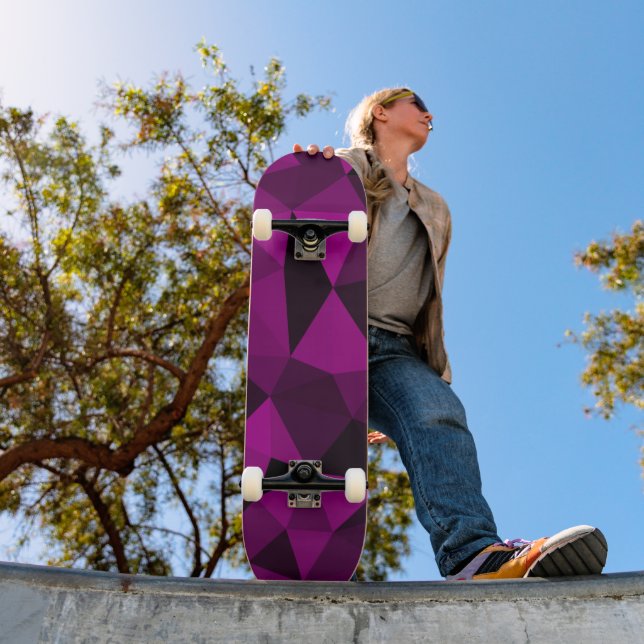 Skateboard Pink black geometric mesh pattern (Extérieur 1)