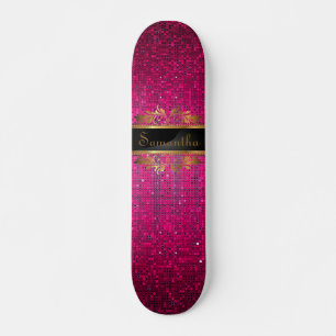 Skateboard Pink Parties scintillant Sequin Disco Old School S