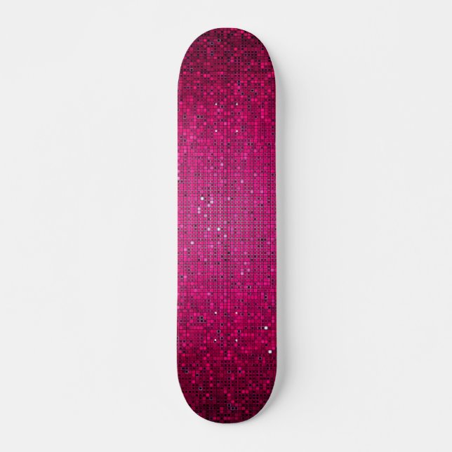 Skateboard Pink Parties scintillant Sequin Disco Old School S (Devant)