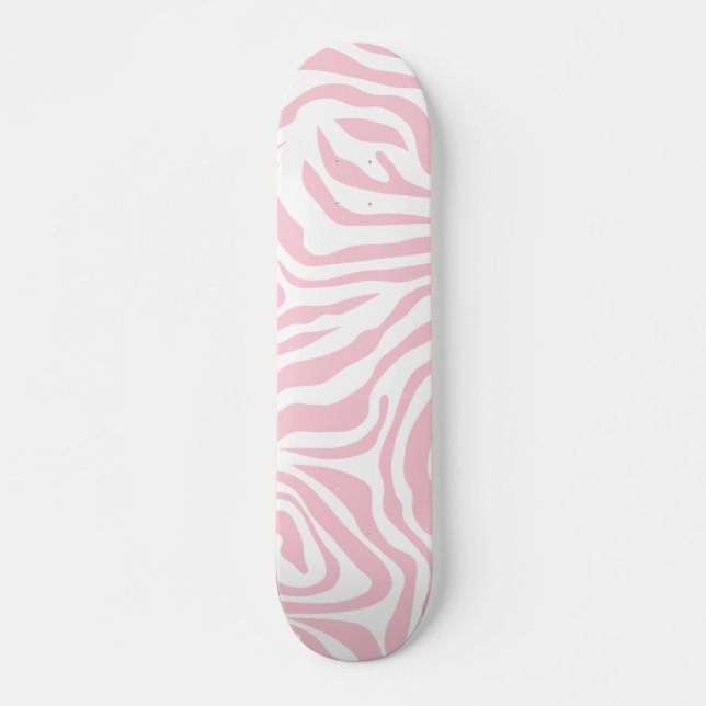 Skateboard Pink Zebra Stripes Wild Animal Print Zebra Pattern (Devant)