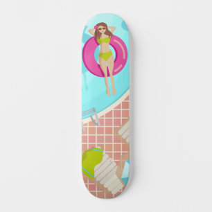 Skateboard Piscine fille en bikini été