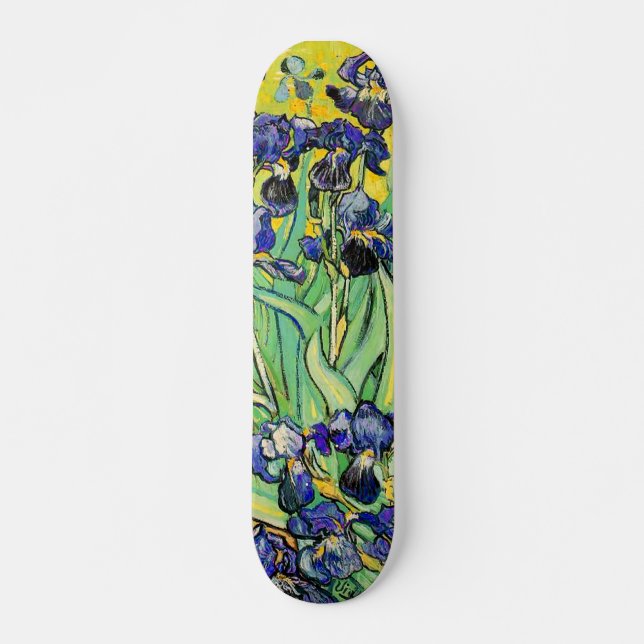 Skateboard PixDezines van gogh irises violettes (Devant)