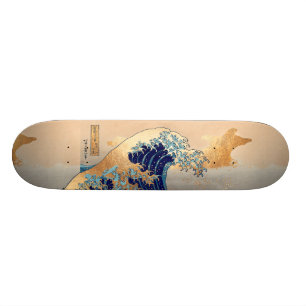 Skateboard PixDezines Vintage, grande vague, Hokusai 葛 飾 北 斎