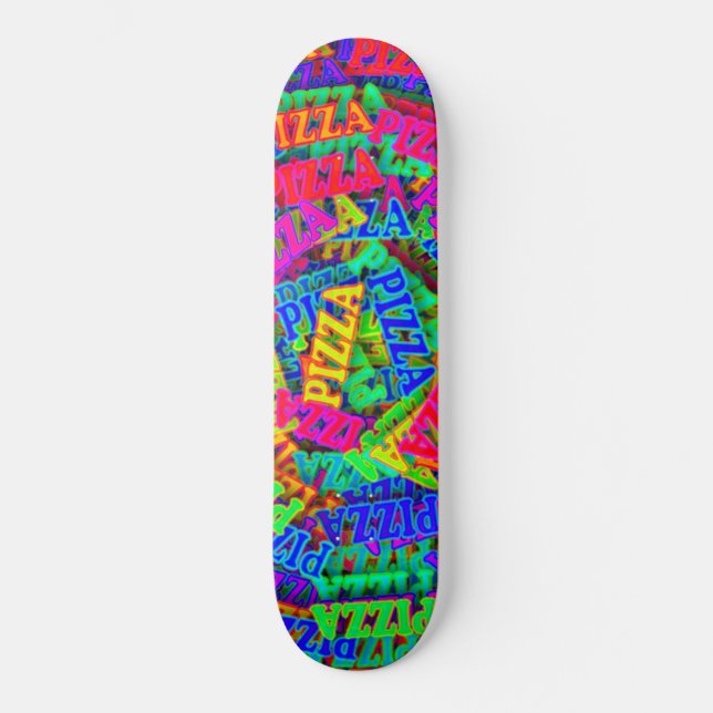 Skateboard Pizza Rainbow Neon (Recto)