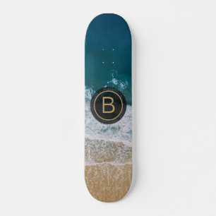 Skateboard Plage de sable tropical Turquoise Mer Monogramme d