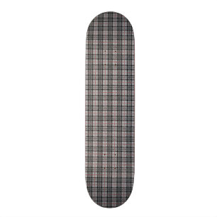 Skateboard Plaid de pixel dans le gris avec la rayure rouge
