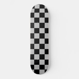 Skateboard Plaid noir et gris vérifié