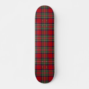 Skateboard Plaid Red Green Rustic Classic Stewart Tartan