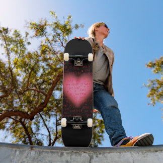 Skateboard Planche à roulettes à cœur rose