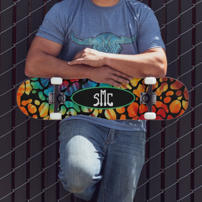 Skateboard Planche à roulettes à monogramme Tie Dye Pebble (Extérieur 3)
