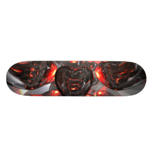 Skateboard Planche à roulettes abstraite de coeurs foncés