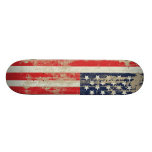 Skateboard Planche à roulettes affligée de drapeau américain
