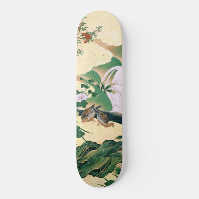 Skateboard Planche à roulettes asiatique de cascade d'oiseaux (Recto)