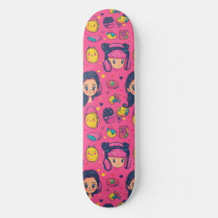 Skateboard Planche à roulettes avec motif d'anime japonais mi