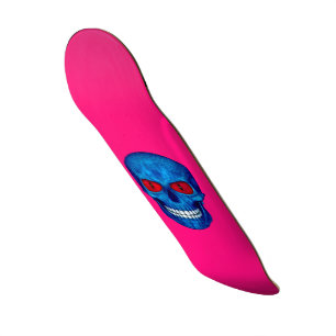 Skateboard Planche à roulettes blanche rouge de rose de crâne
