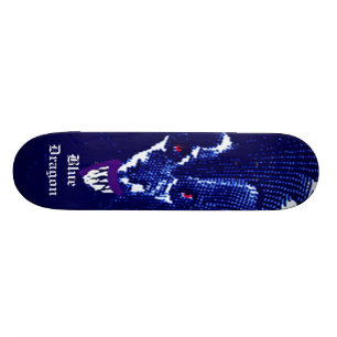 Skateboard Planche à roulettes bleue de dragon