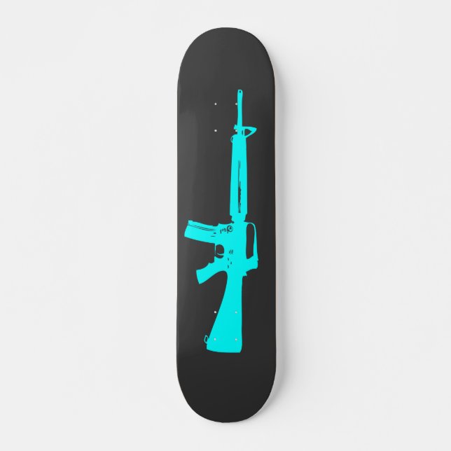 Skateboard Planche à roulettes bleue de fusil d'assaut (Devant)