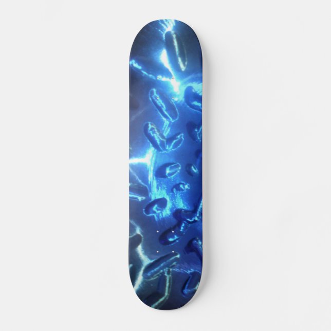 Skateboard Planche à roulettes bleue électrique (Recto)